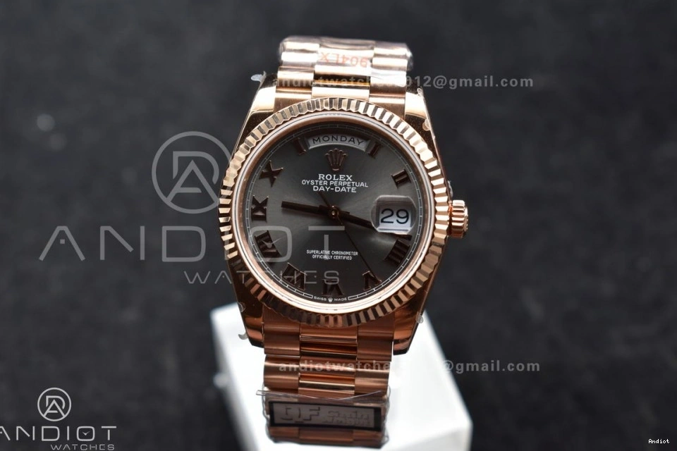 Roman QF Weight) President Grey Dial Best V5 Bracelet Edition vr3255 36 on RG Steel 904L DayDate (Gain 0514